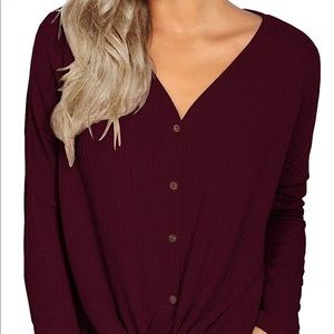 Women’s Waffle Knit Tunic Blouse